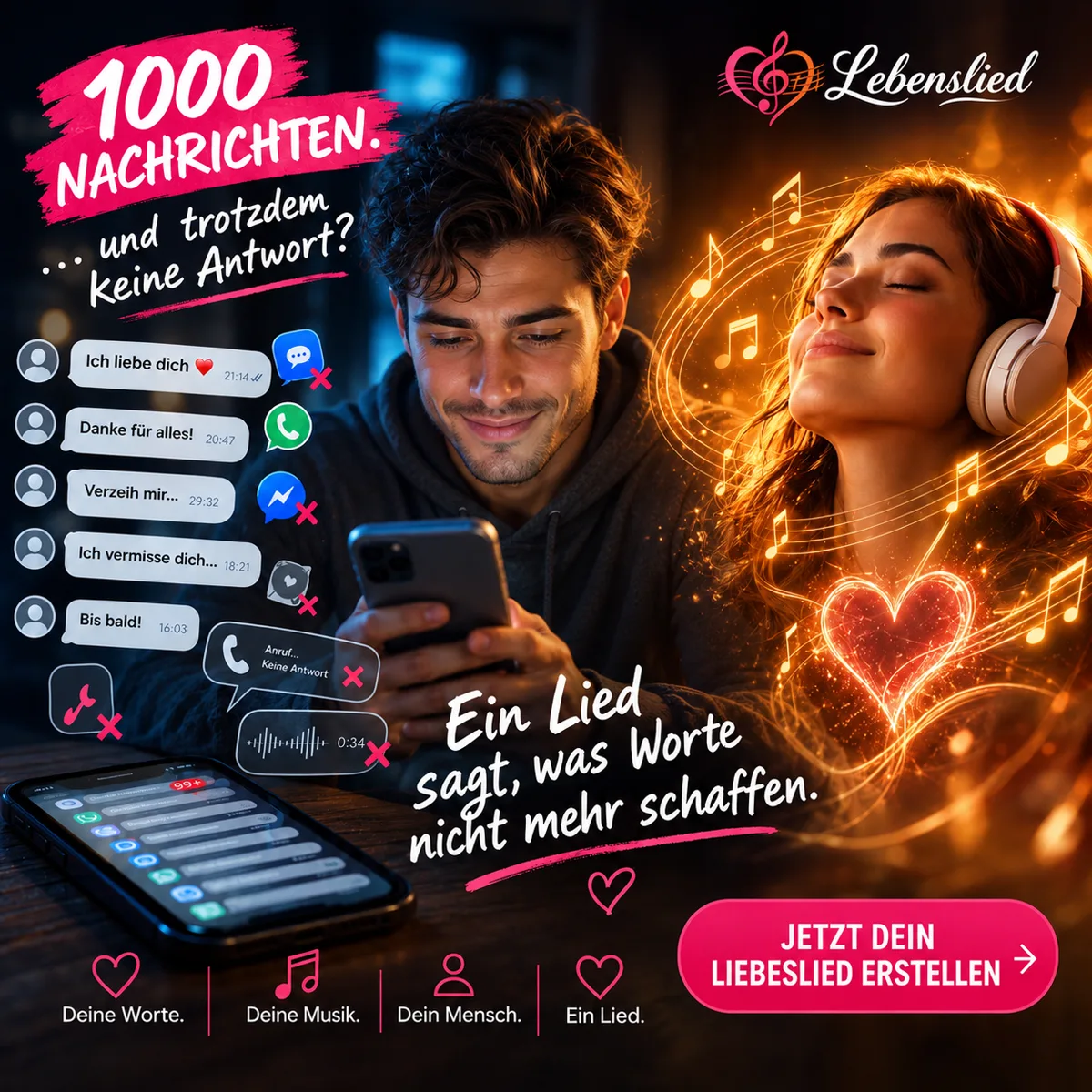 1000 Nachrichten und trotzdem keine Antwort? Ein Lied sagt, was Worte nicht mehr schaffen.